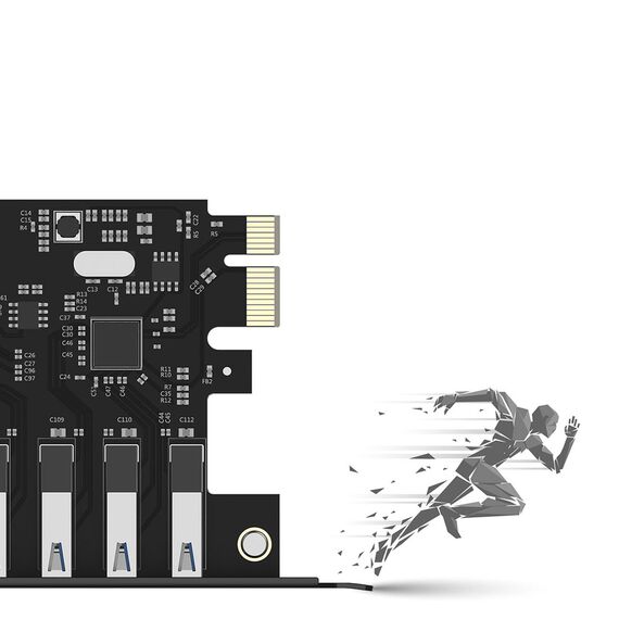 Orico PVU3 PCI-E 7x USB 3.0 Expansion Card for Desktop - Black