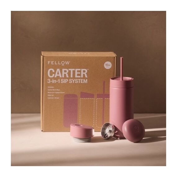 Fellow Carter Move Mug 3-in-1 Travel mug with 3 lids 473 ml Powder Pink