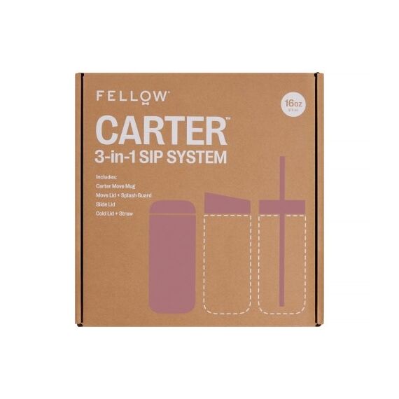 Fellow Carter Move Mug 3-in-1 Travel mug with 3 lids 473 ml Powder Pink