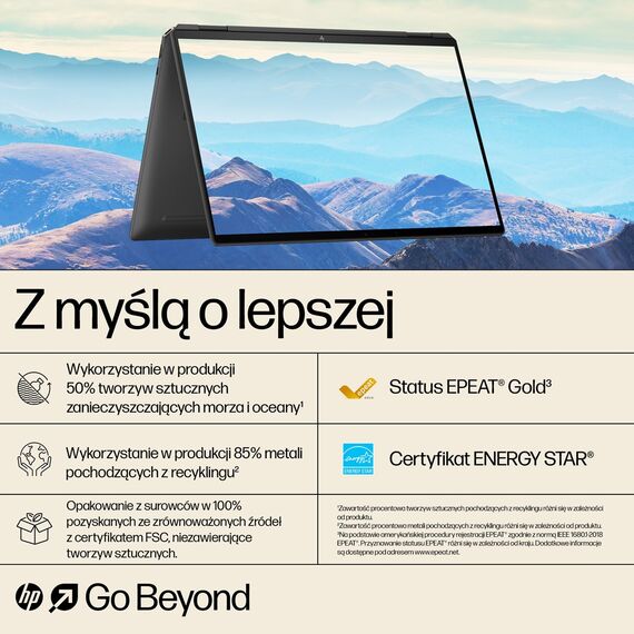 HP Spectre x360 16-aa0233nw Ultra 7 155H 16" 2.8K Touch OLED 120Hz AG 16GB DDR5 6400 SSD1TB RTX 4050_6GB Cam 9MP 83Wh  W11Pro 2Y