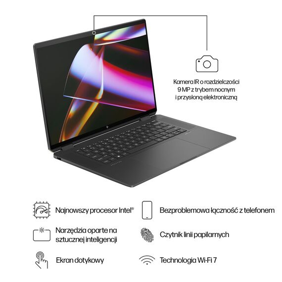 HP Spectre x360 16-aa0233nw Ultra 7 155H 16" 2.8K Touch OLED 120Hz AG 16GB DDR5 6400 SSD1TB RTX 4050_6GB Cam 9MP 83Wh  W11Pro 2Y