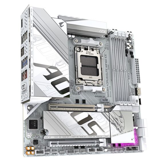 GIGABYTE B850M AORUS ELITE WIFI6E ICE Motherboard- AMD Ryzen 9000 Series CPUs