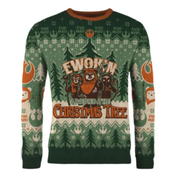 Star Wars Christmas Sweater Ewok'n around the Christmas Tree