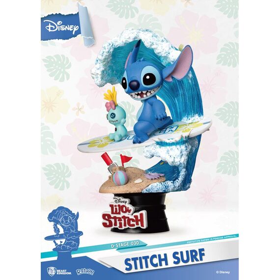 Disney Summer Series D-Stage PVC Diorama Stitch Surf 15 cm