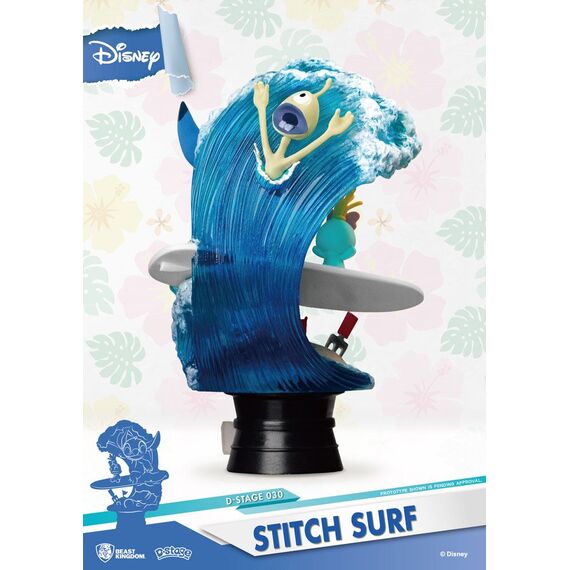 Disney Summer Series D-Stage PVC Diorama Stitch Surf 15 cm