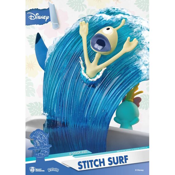 Disney Summer Series D-Stage PVC Diorama Stitch Surf 15 cm