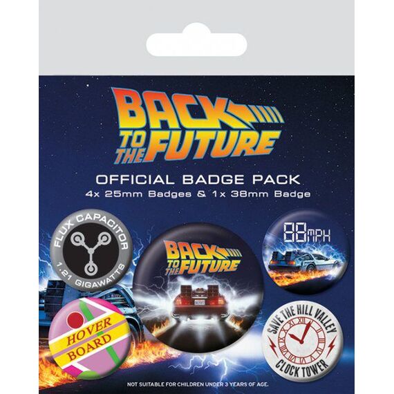Back to the Future Pin-Back Buttons 5-Pack DeLorean