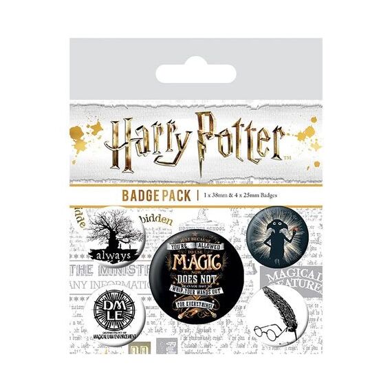 Harry Potter Pin-Back Buttons 5-Pack Symbols