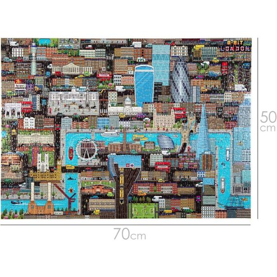 8-Bit Pixel Puzzle London Level 3 1000 Pieces