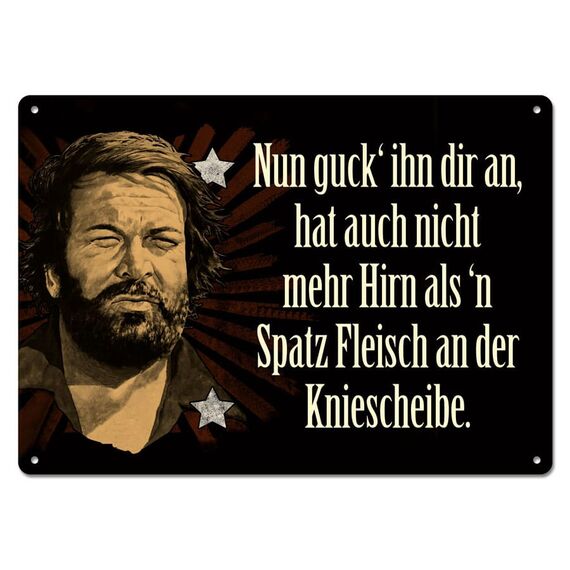 Bud Spencer Tin Sign Nun guck' ihn dir an,... 10 x 15 cm