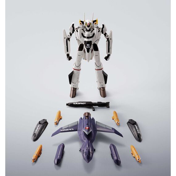 Macross 7 Hi-Metal R Action Figure VF-0S Phoenix (Roy Focker Use) & QF-2200D-B Ghost Set 14 cm