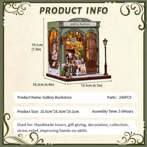 Miniature House Model Kit Gallery Bookstore 20 x 16 cm