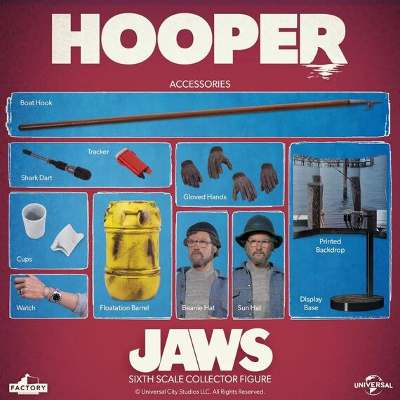 Jaws Action Figure 1/6 Hooper 15 cm