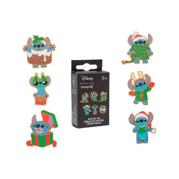Disney by Loungefly Enamel Pins Blind Box Stitch Holiday Display (18)