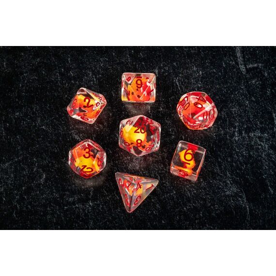 Dragon Storm Inclusion Dice Set Red Dragon (7)