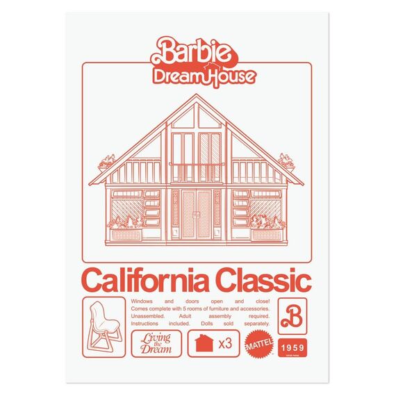 Barbie Art Print California Classic DreamHouse Limited Edition