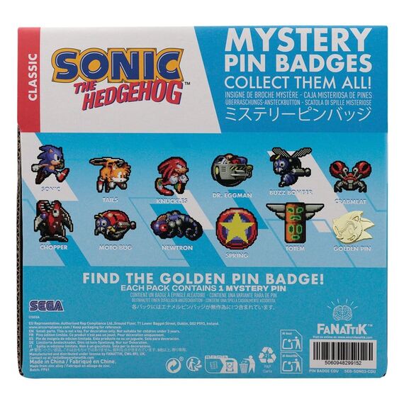 Sonic The Hedgehog Mystery Pin Badges Blind Box Display (12)