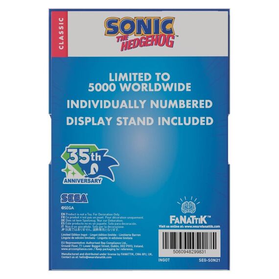 Sonic The Hedgehog Ingot Stained Glass Window Style 60 cm