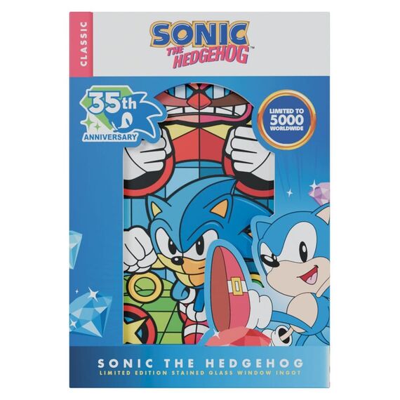 Sonic The Hedgehog Ingot Stained Glass Window Style 60 cm