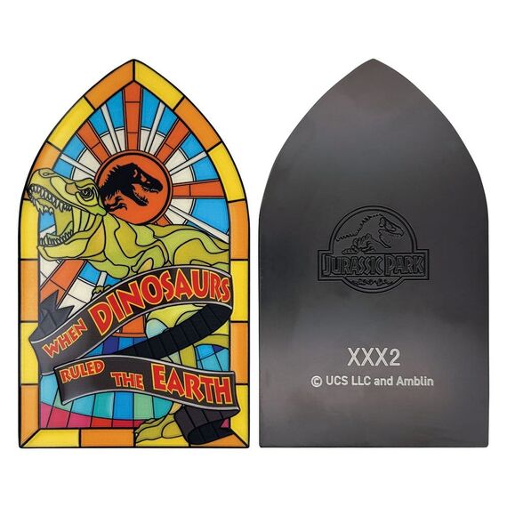Jurassic Park Ingot Stained Glass Style Metal 11 cm