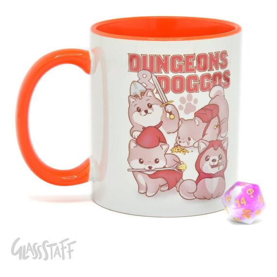 Glassstaff Gift Set Mug & Dice D20 Dungeons & Doggos