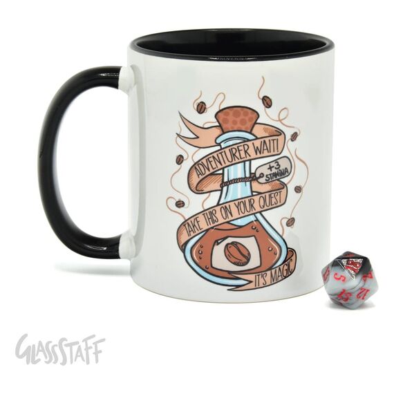 Glassstaff Gift Set Mug & Dice D20 Coffee Potion