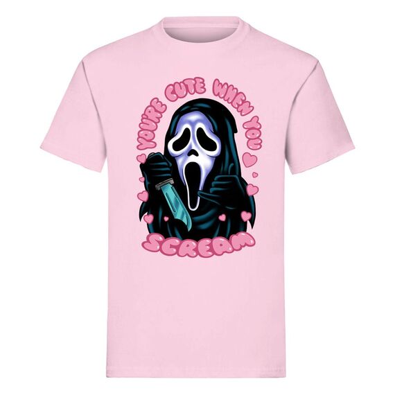 Scream T-Shirt Ghost Face You're Cute when you Scream Size L