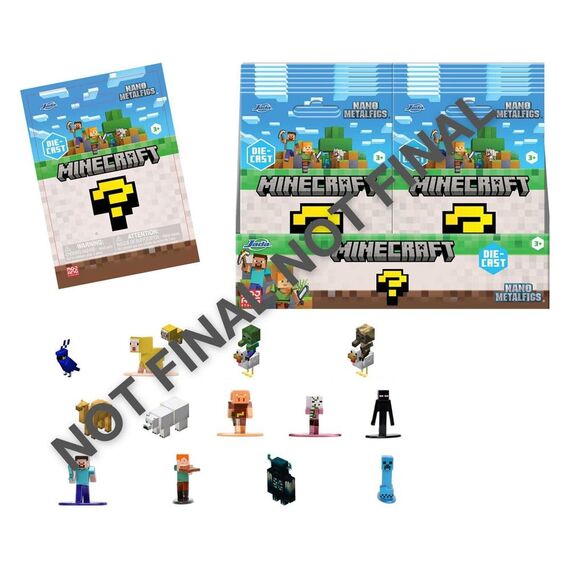 Minecraft Nano Metalfigs Mini Figures Blind Pack Display (24)