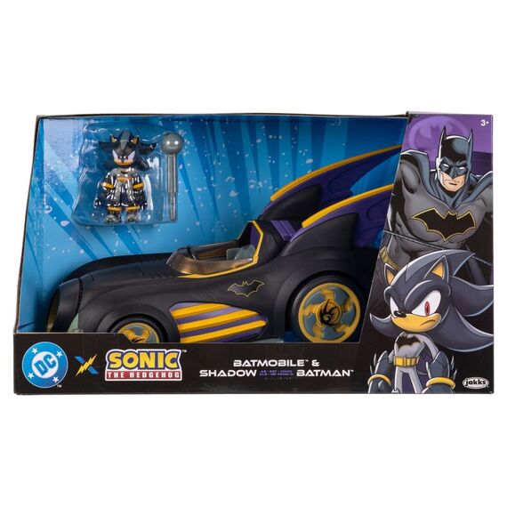 DC x Sonic - The Hedgehog Action Figure with Vehicle Shadow Batman & Batmobile 6 cm