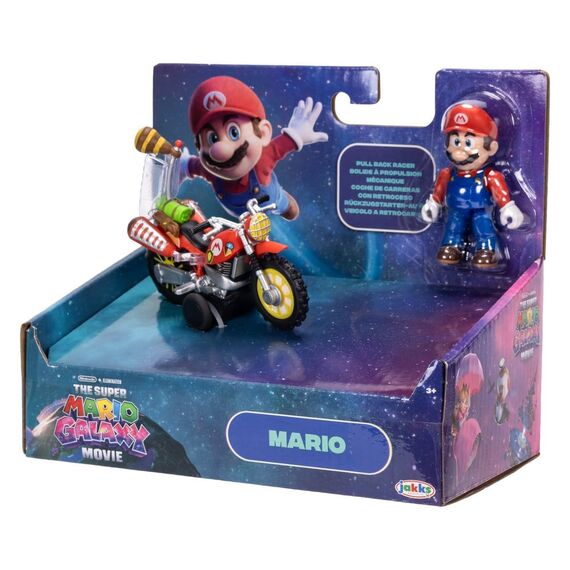 The Super Mario Galaxy Movie Action Figure with Pull Back Motorcycle Mario 6 cm