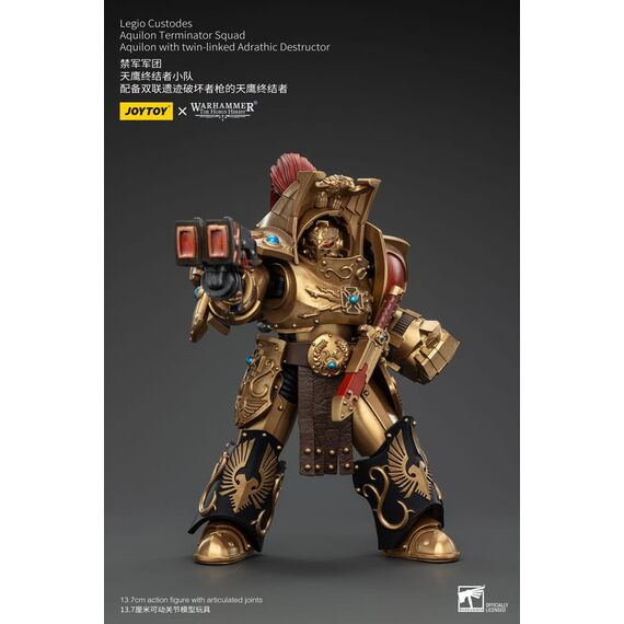 Warhammer The Horus Heresy Action Figure 1/18 Legio Custodes Aquilon Terminator Squad Aquilon with twin-linked Adrathic Destructor 14 cm