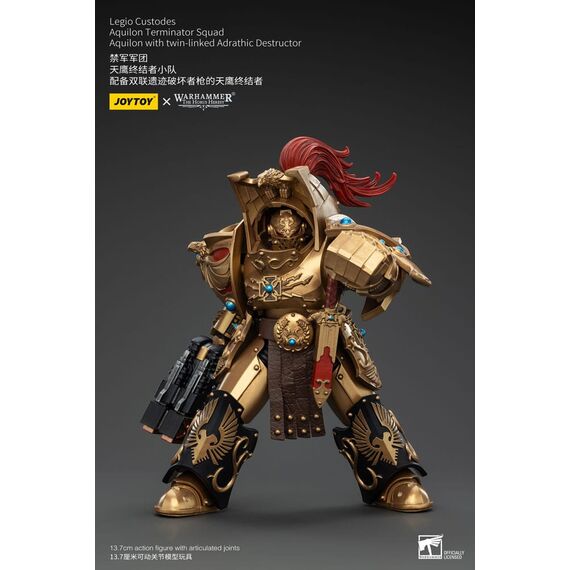 Warhammer The Horus Heresy Action Figure 1/18 Legio Custodes Aquilon Terminator Squad Aquilon with twin-linked Adrathic Destructor 14 cm
