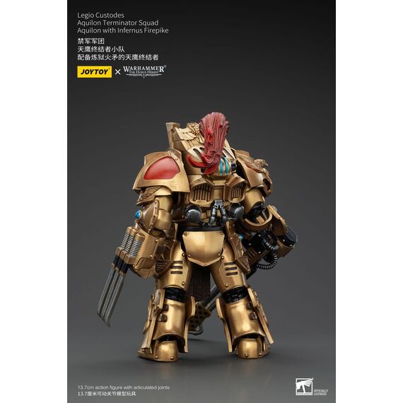 Warhammer The Horus Heresy Action Figure 1/18 Legio Custodes Aquilon Terminator Squad Aquilon with Infernus Firepike 14 cm