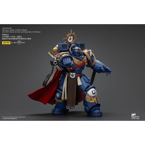 Warhammer 40k Action Figure Ultramarines Marneus Calgar Chapter Master with MKX Gravis Armour and Gauntlets of Ultramar 20 cm