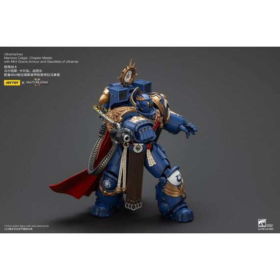 Warhammer 40k Action Figure Ultramarines Marneus Calgar Chapter Master with MKX Gravis Armour and Gauntlets of Ultramar 20 cm