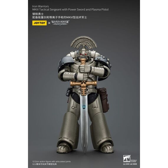 Warhammer The Horus Heresy Action Figure 1/18 lron Warriors MKVI Tactical Sergeant with Power Sword and Plasma Pistol 12 cm