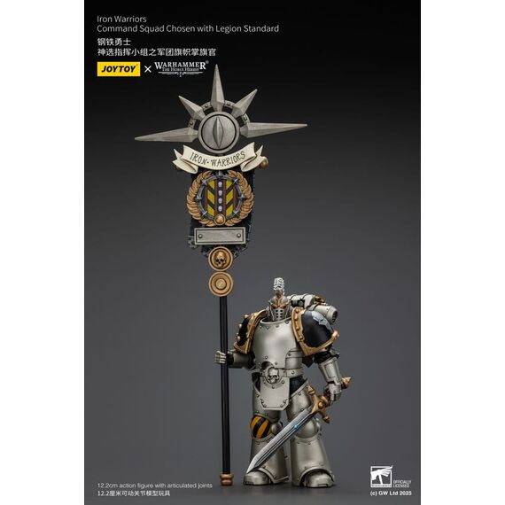 Warhammer The Horus Heresy Action Figure 1/18 lron Warriors Command Squad Chosen with Legion Standard 12 cm