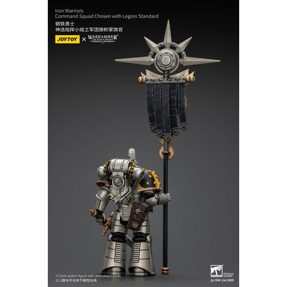 Warhammer The Horus Heresy Action Figure 1/18 lron Warriors Command Squad Chosen with Legion Standard 12 cm