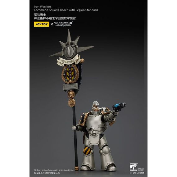 Warhammer The Horus Heresy Action Figure 1/18 lron Warriors Command Squad Chosen with Legion Standard 12 cm