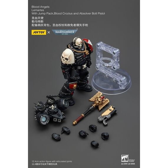 Warhammer 40,000: Combat Patrol Blood Angels Action Figure Lemartes With Jump Pack Blood Crozius and Absolver Bolt Pistol 12 cm