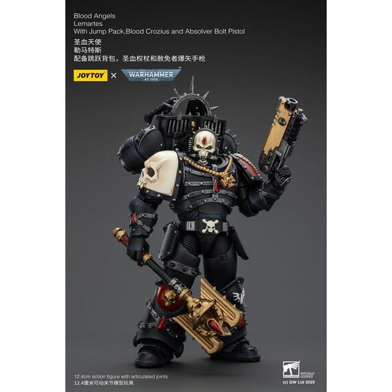 Warhammer 40,000: Combat Patrol Blood Angels Action Figure Lemartes With Jump Pack Blood Crozius and Absolver Bolt Pistol 12 cm