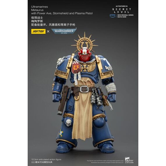Warhammer 40,000 Action Figure Ultramarines Metaurus with Power Axe, Stormshield and Plasma Pistol 13 cm