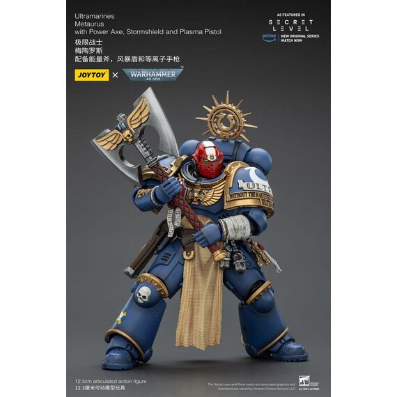 Warhammer 40,000 Action Figure Ultramarines Metaurus with Power Axe, Stormshield and Plasma Pistol 13 cm