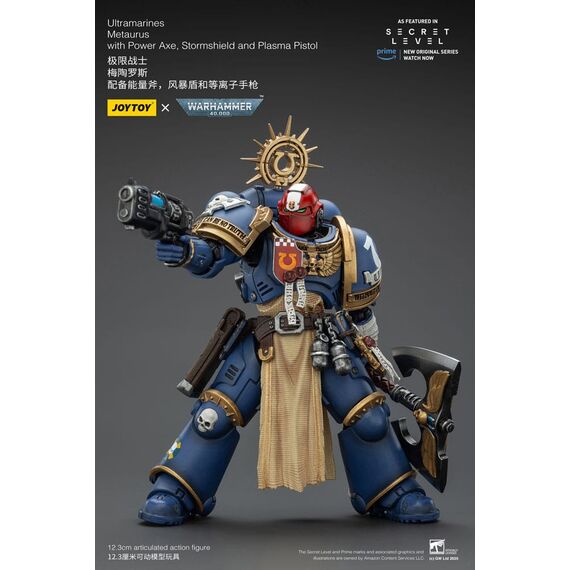 Warhammer 40,000 Action Figure Ultramarines Metaurus with Power Axe, Stormshield and Plasma Pistol 13 cm