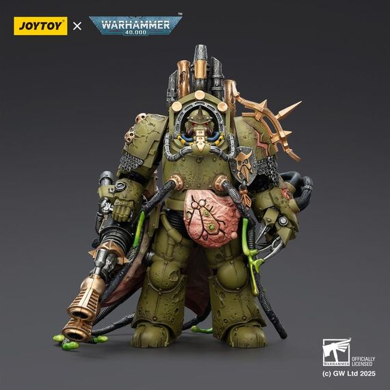 Warhammer 40,000 Action Figure Death Guard Lord of Virulence with Power Fist and Twin Plague Spewer 14 cm