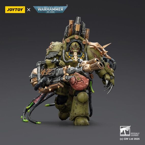 Warhammer 40,000 Action Figure Death Guard Lord of Virulence with Power Fist and Twin Plague Spewer 14 cm