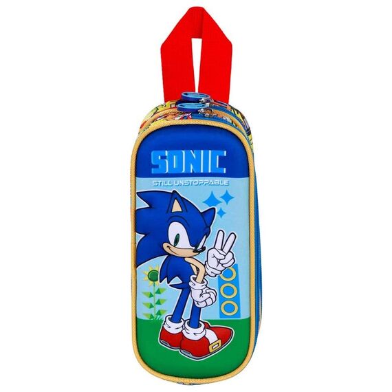 Sonic - The Hedgehog 3D Double Pencil case SEGA Unstoppable Blue