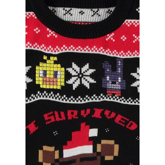 Five Nights at Freddy's Sweater Survived Five Nights (Christmas Jumper) Size L