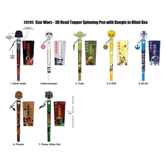 Star Wars 3D Head Topper Spinning Pen Display (12)