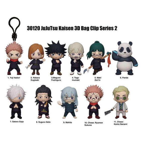 Jujutsu Kaisen 3D PVC Bag Clips Series 2 Display (24)